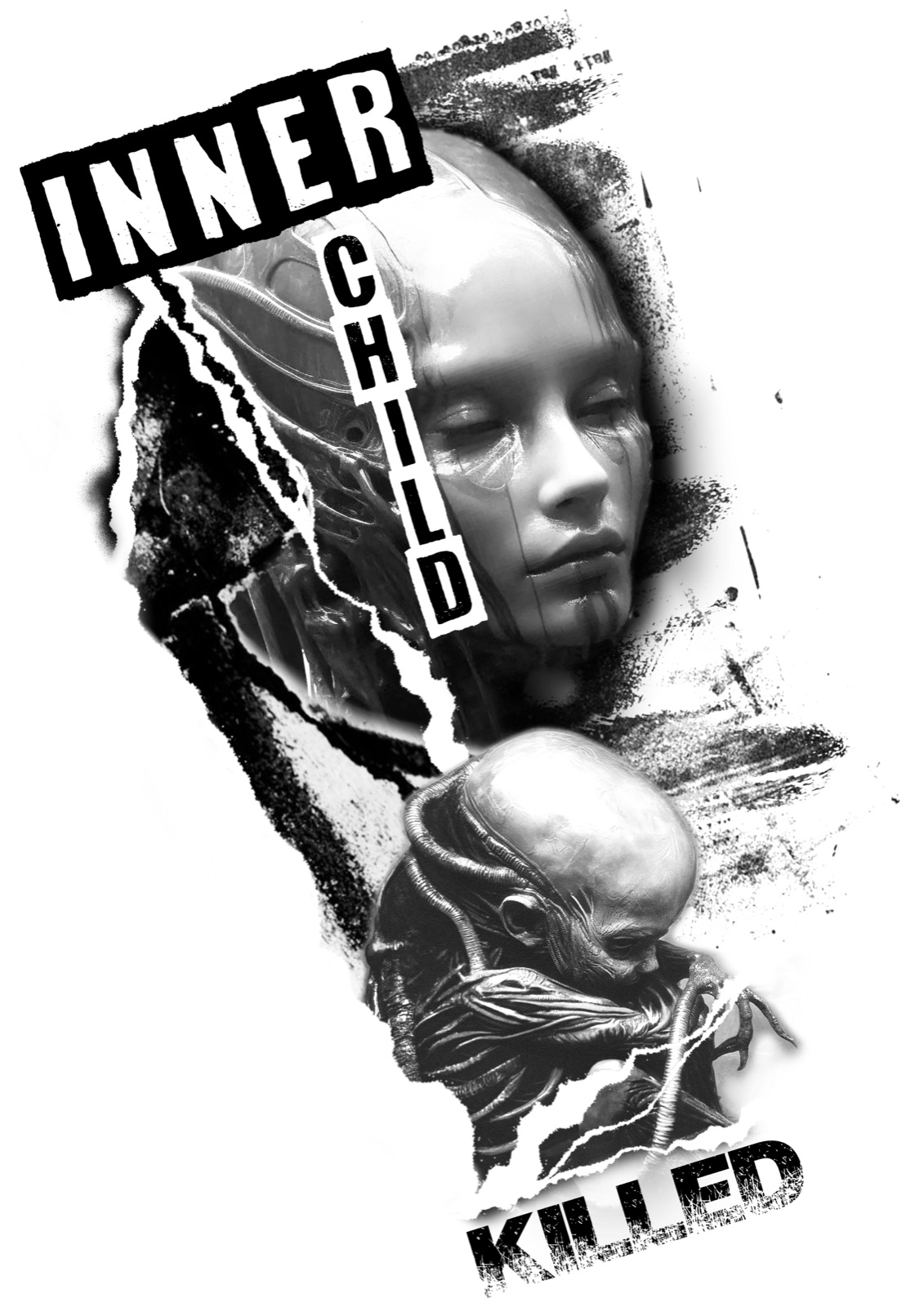 Inner Child als emotionales Black-&-Grey-Custom-Tattoo als WannaDo Tattoo-Idee von Lucas Schenk